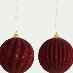 alinea Boule De Noël*Boule de Noël D8cm - (modèle aléatoire) Rouge