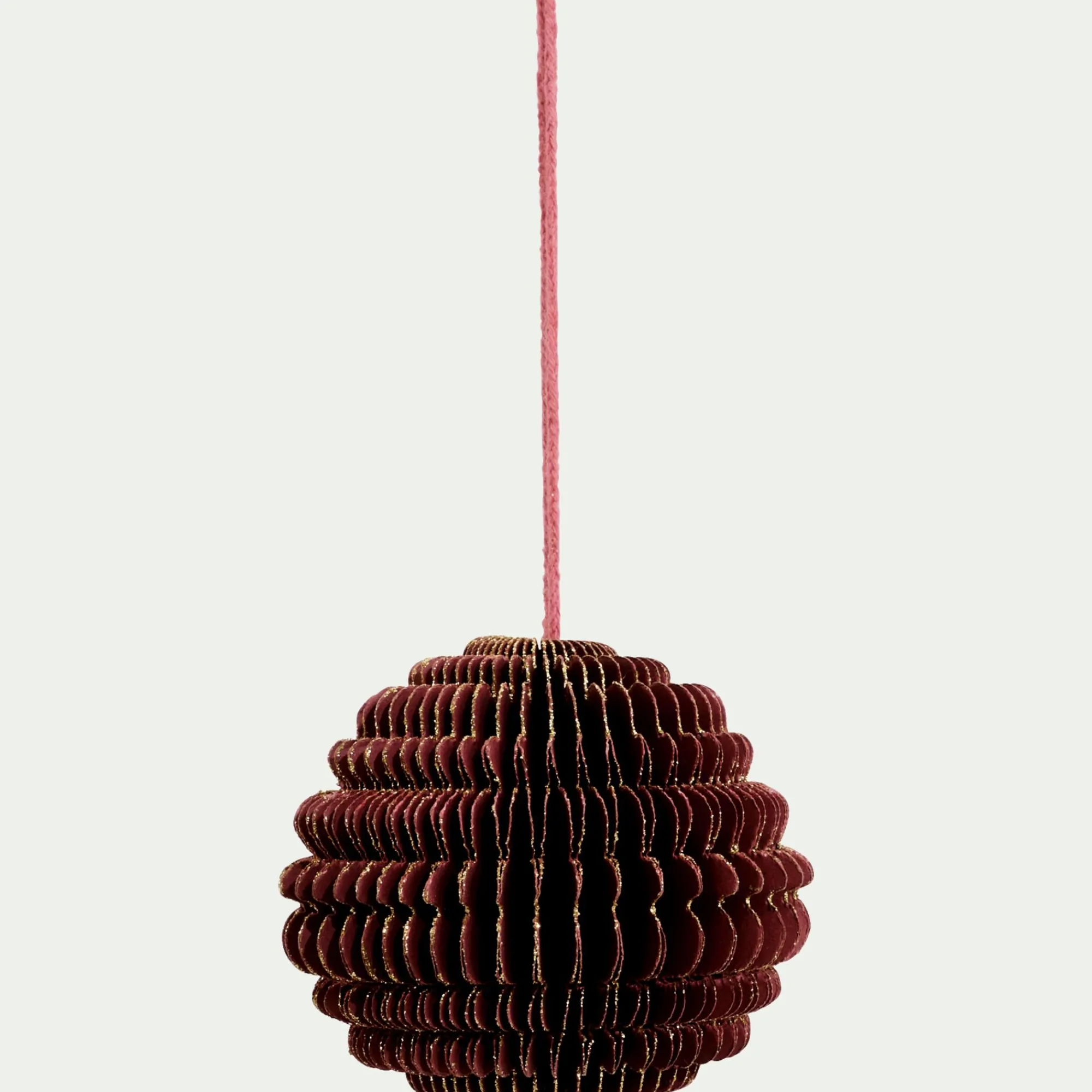 alinea Boule De Noël*Boule de Noël en papier D6cm - prune Rouge