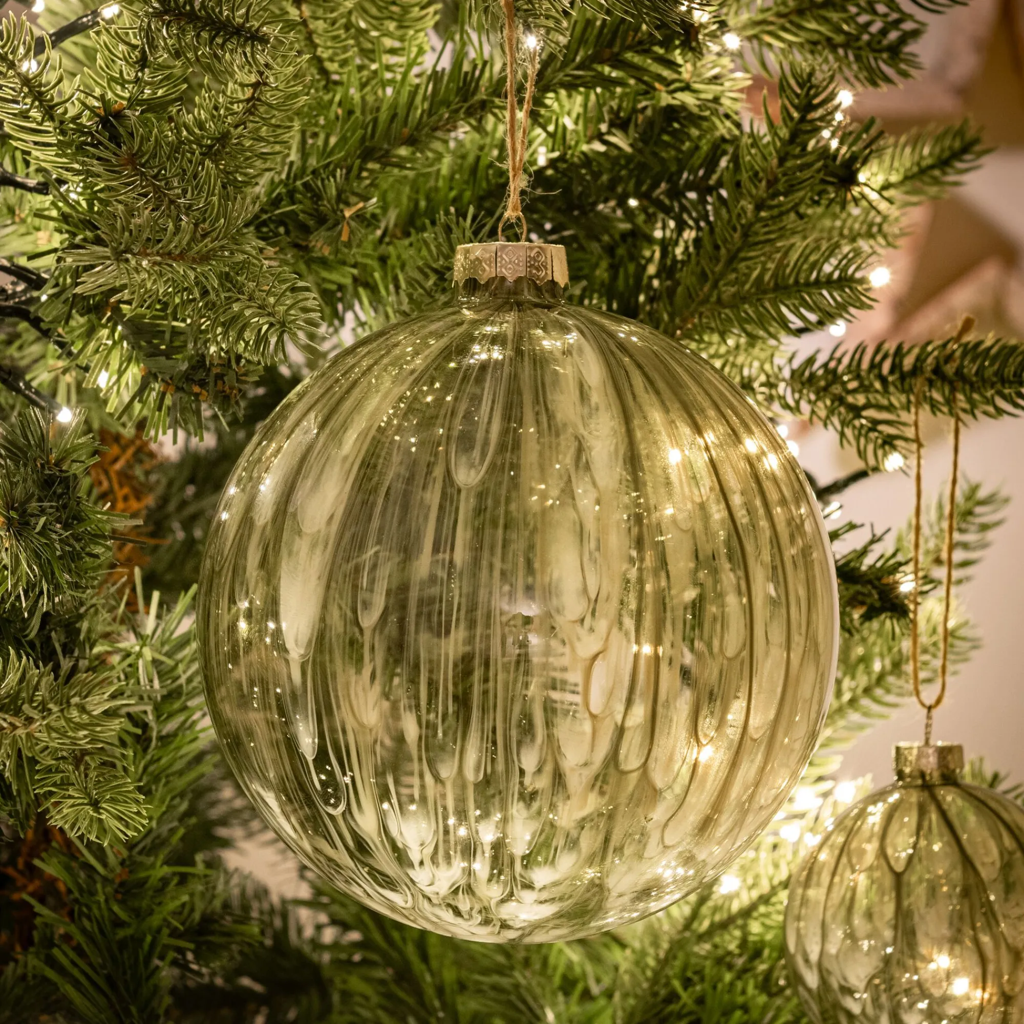 alinea Boule De Noël*Boule de Noël en verre D15cm - Vert