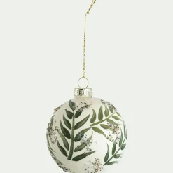 alinea Boule De Noël*Boule de Noël en verre motif végétal D8cm - Vert