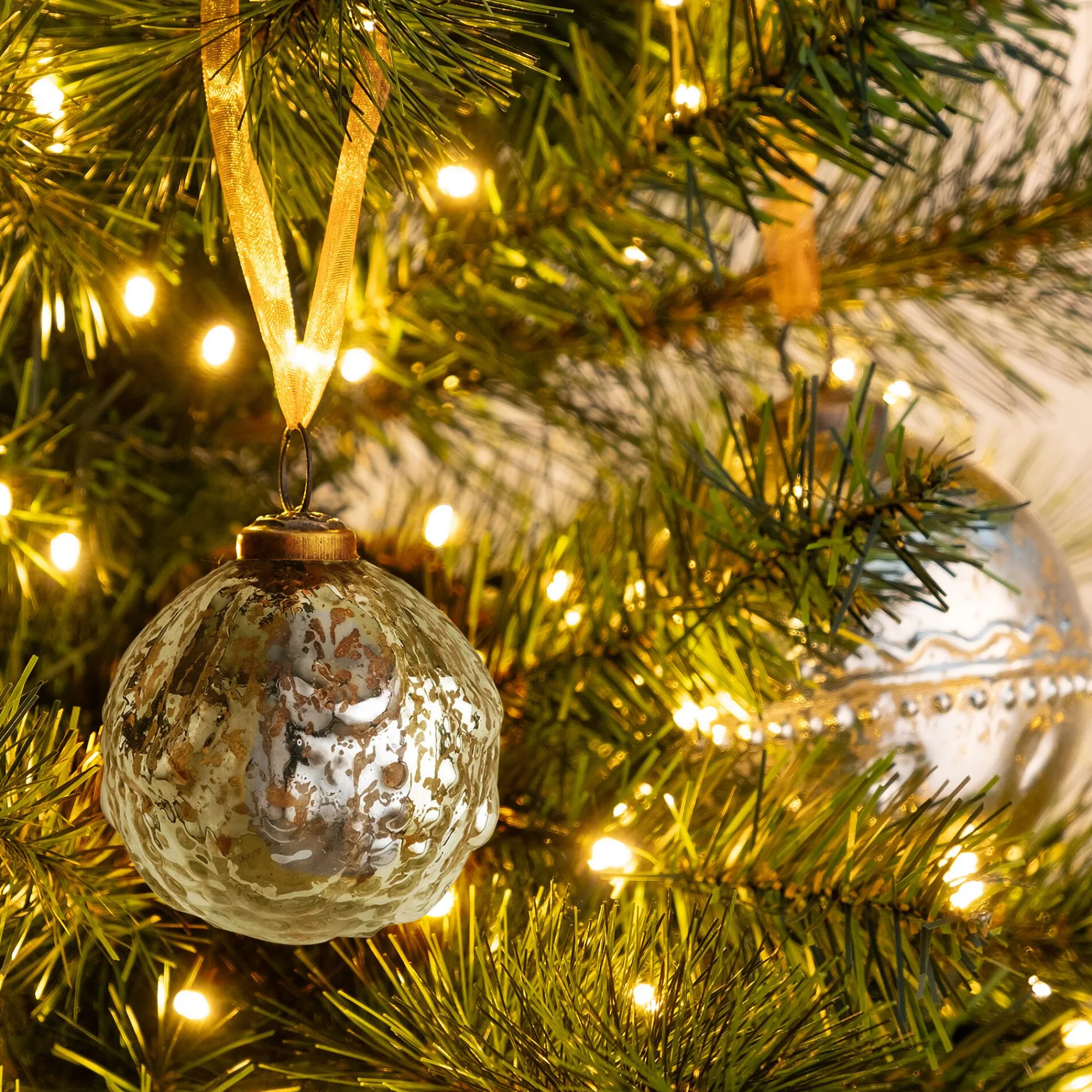 alinea Boule De Noël*Boule de Noël patinée en verre D5cm - Argenté