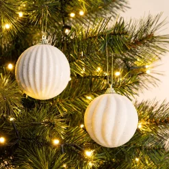 alinea Boule De Noël*Boule de Noël perlée D8cm - (modèle aléatoire) Blanc