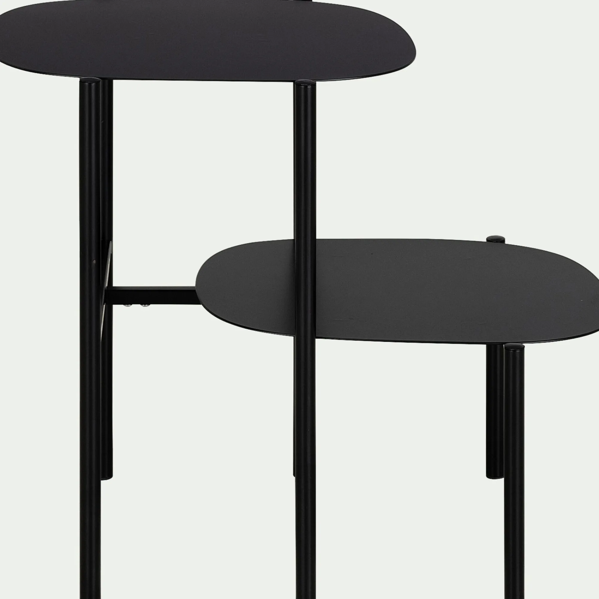 alinea Bout De Canapé*Bout de canapé double plateau en métal - H50cm Noir