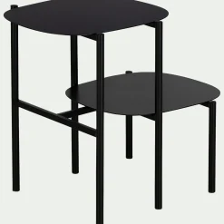 alinea Bout De Canapé*Bout de canapé double plateau en métal - H50cm Noir