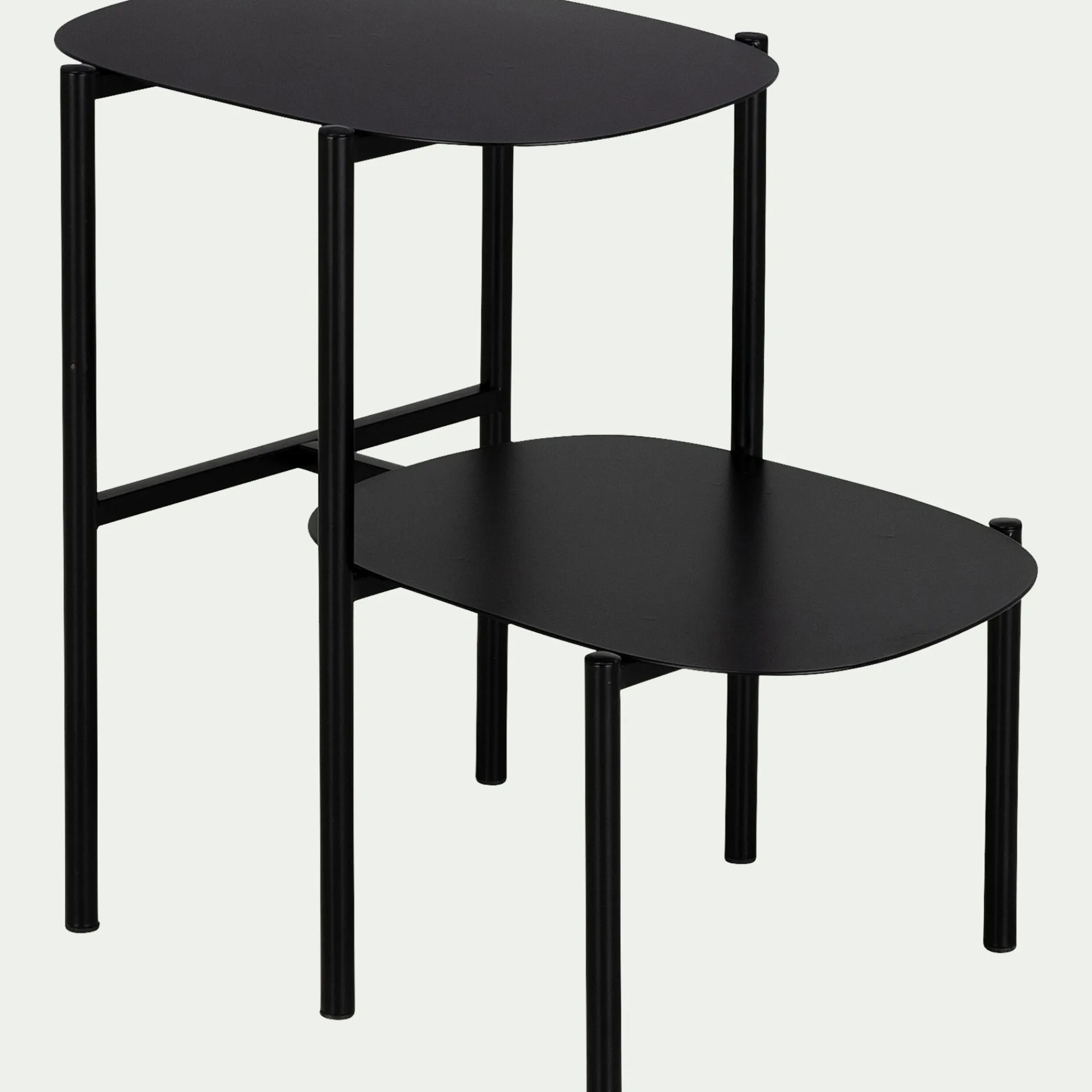 alinea Bout De Canapé*Bout de canapé double plateau en métal - H50cm Noir