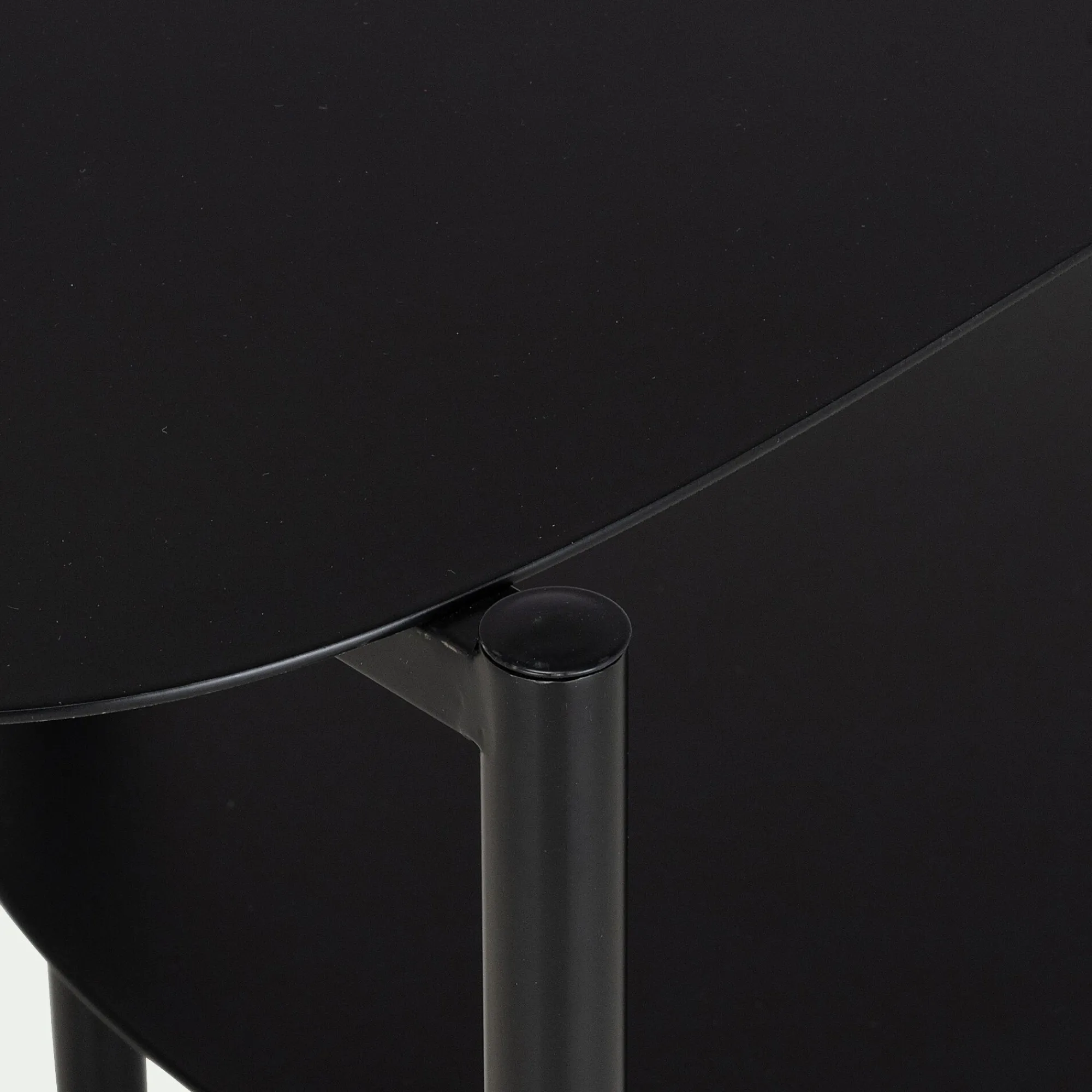 alinea Bout De Canapé*Bout de canapé double plateau en métal - H50cm Noir