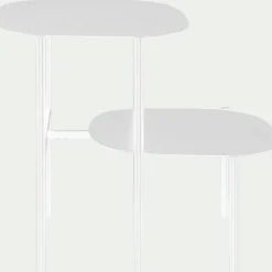 alinea Bout De Canapé*Bout de canapé double plateau en métal - H50cm Blanc