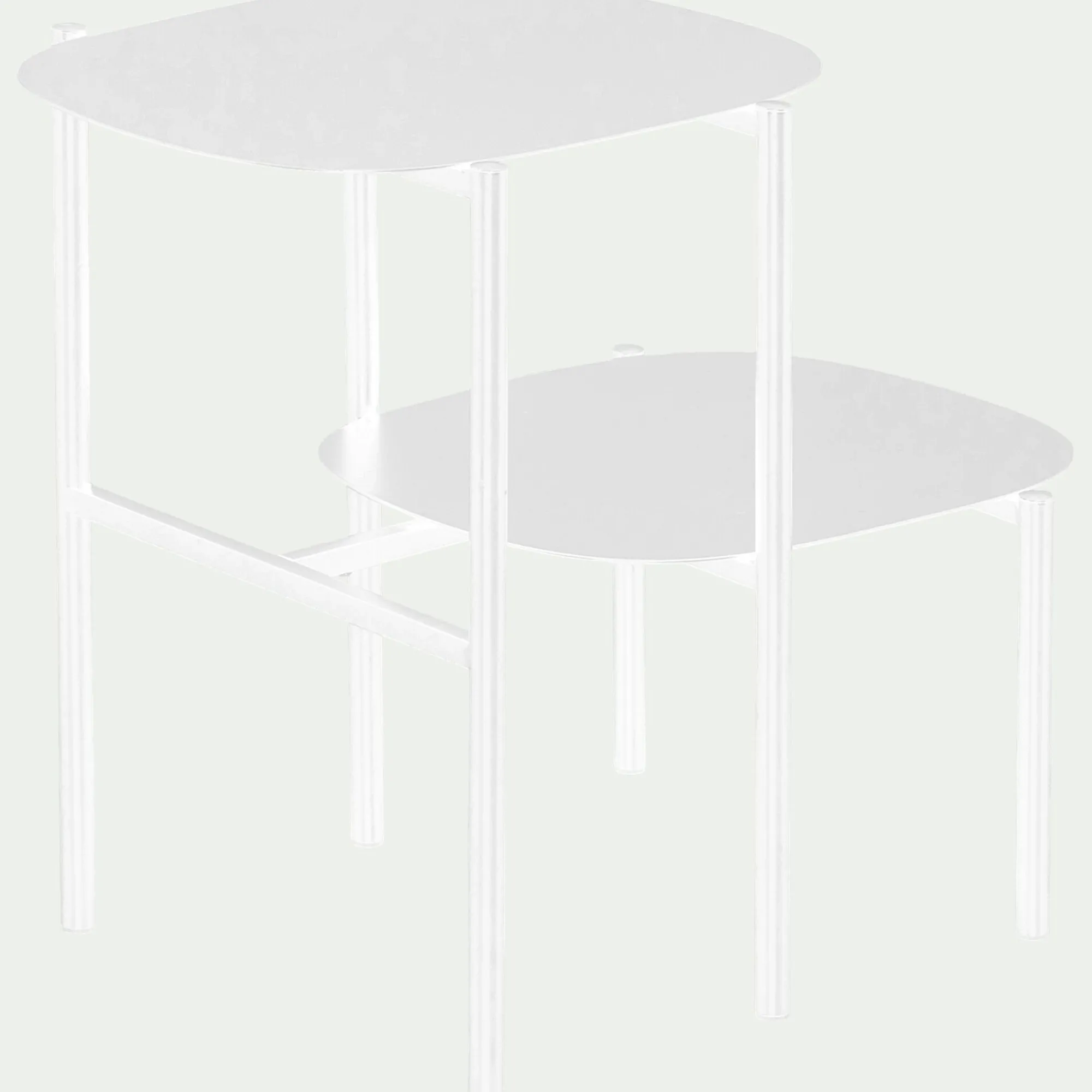 alinea Bout De Canapé*Bout de canapé double plateau en métal - H50cm Blanc
