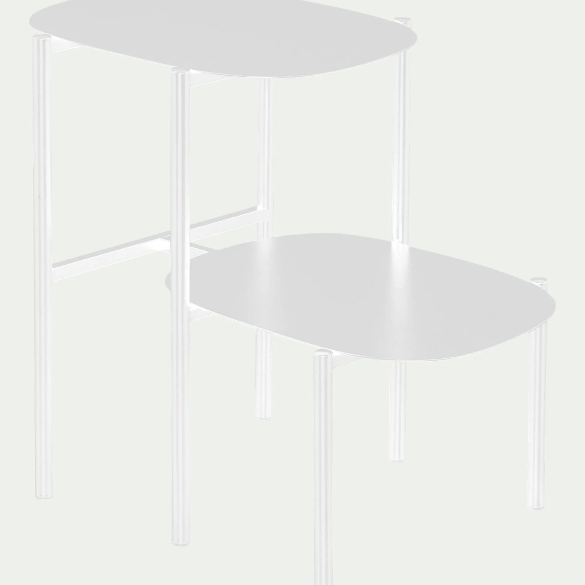 alinea Bout De Canapé*Bout de canapé double plateau en métal - H50cm Blanc