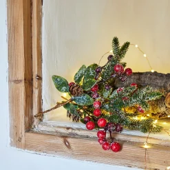 alinea Plante Artificielle|Décoration De La Table De Noël*Branchage de Noël artificiel à piquer H24cm - Vert