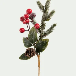 alinea Plante Artificielle|Décoration De La Table De Noël*Branchage de Noël artificiel à piquer H24cm - Vert