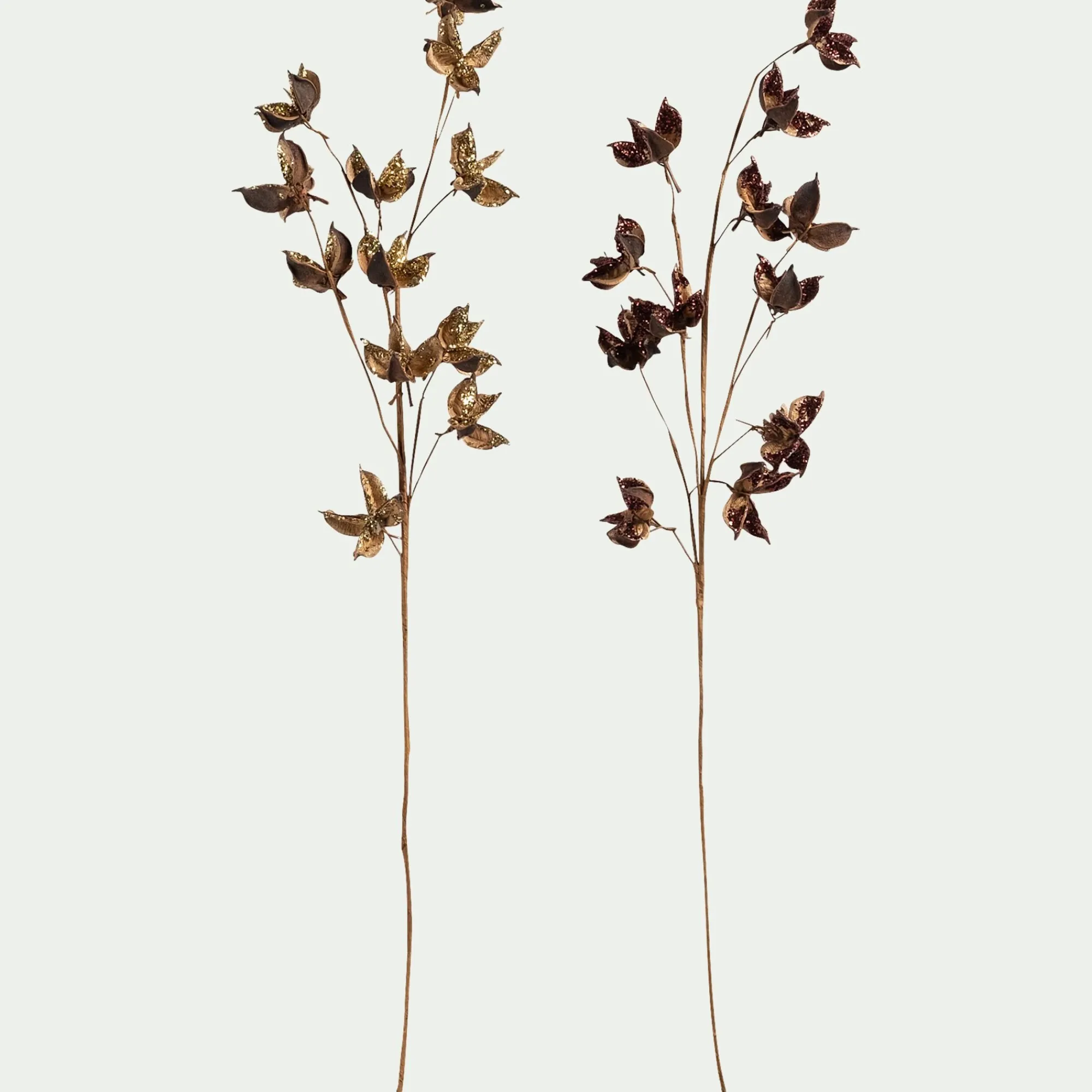 alinea Vase Et Branchage De Noël*Branche artificielle de coton - H75cm Doré