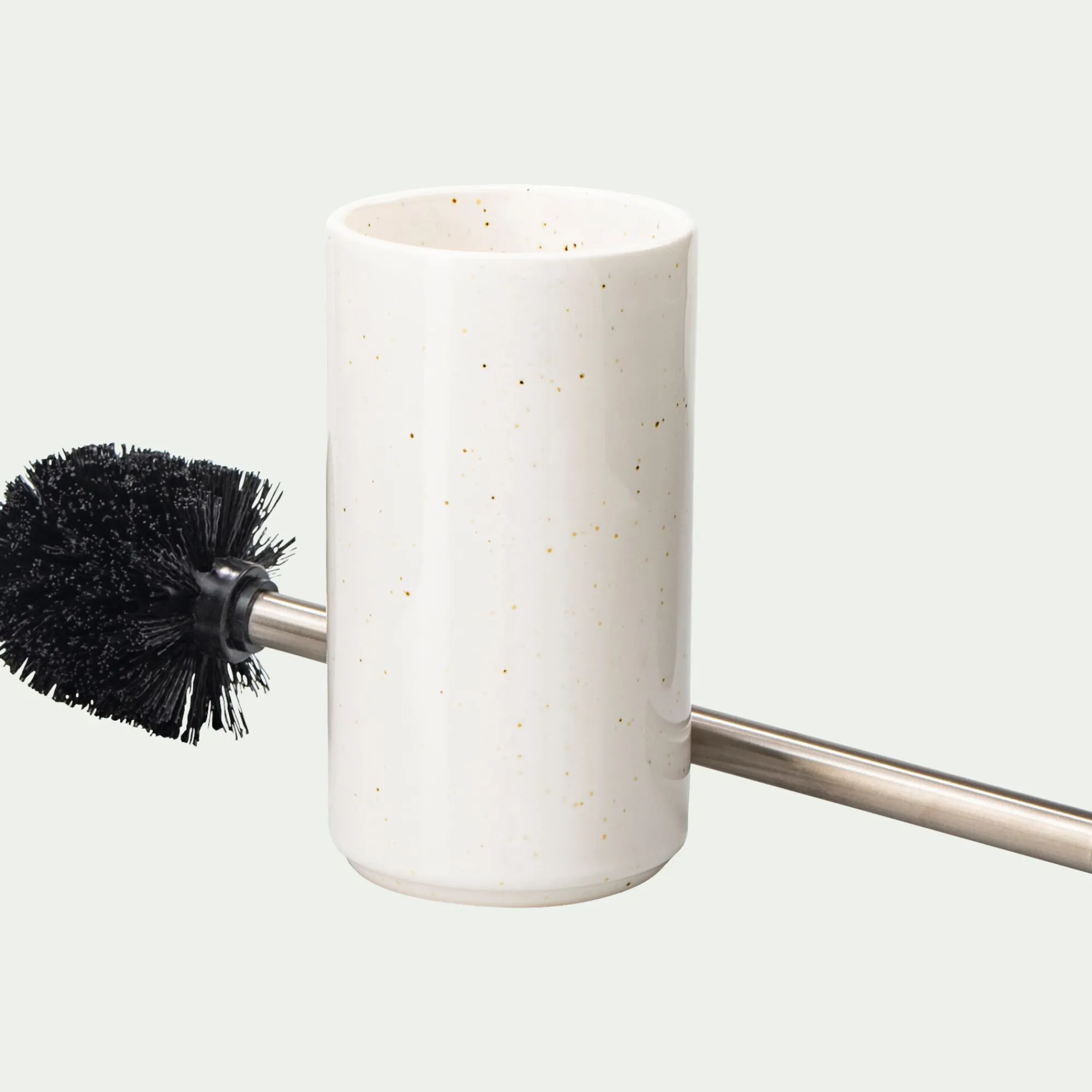 alinea Accessoire Wc*Brosse et porte-brosse wc en céramique mouchetée - ventoux Blanc
