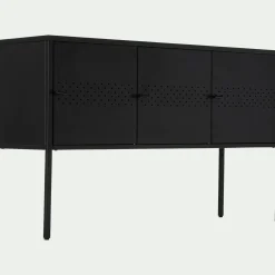 alinea Buffet De Salle À Manger|Buffet*Buffet 3 portes en tôle d'acier - Noir