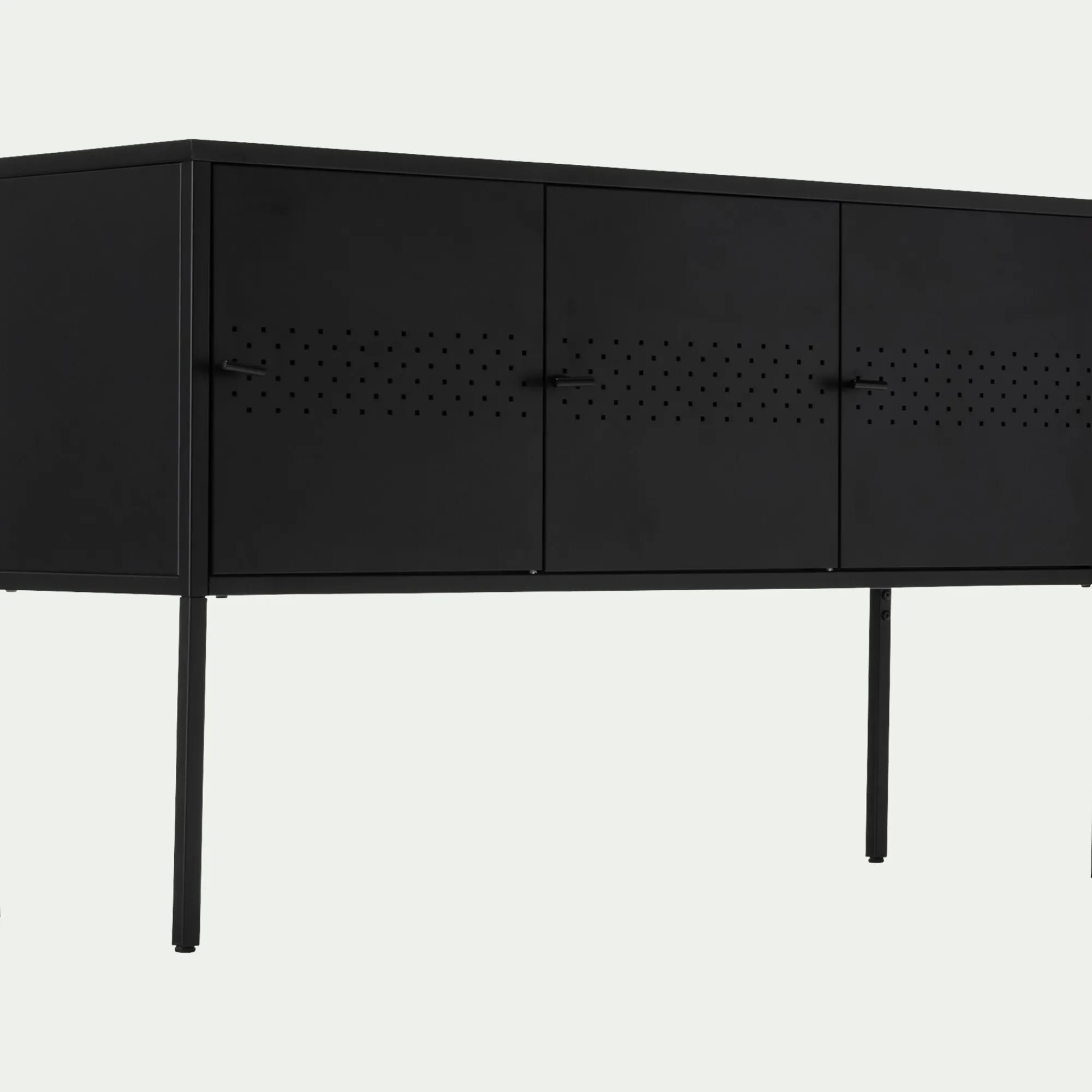 alinea Buffet De Salle À Manger|Buffet*Buffet 3 portes en tôle d'acier - Noir