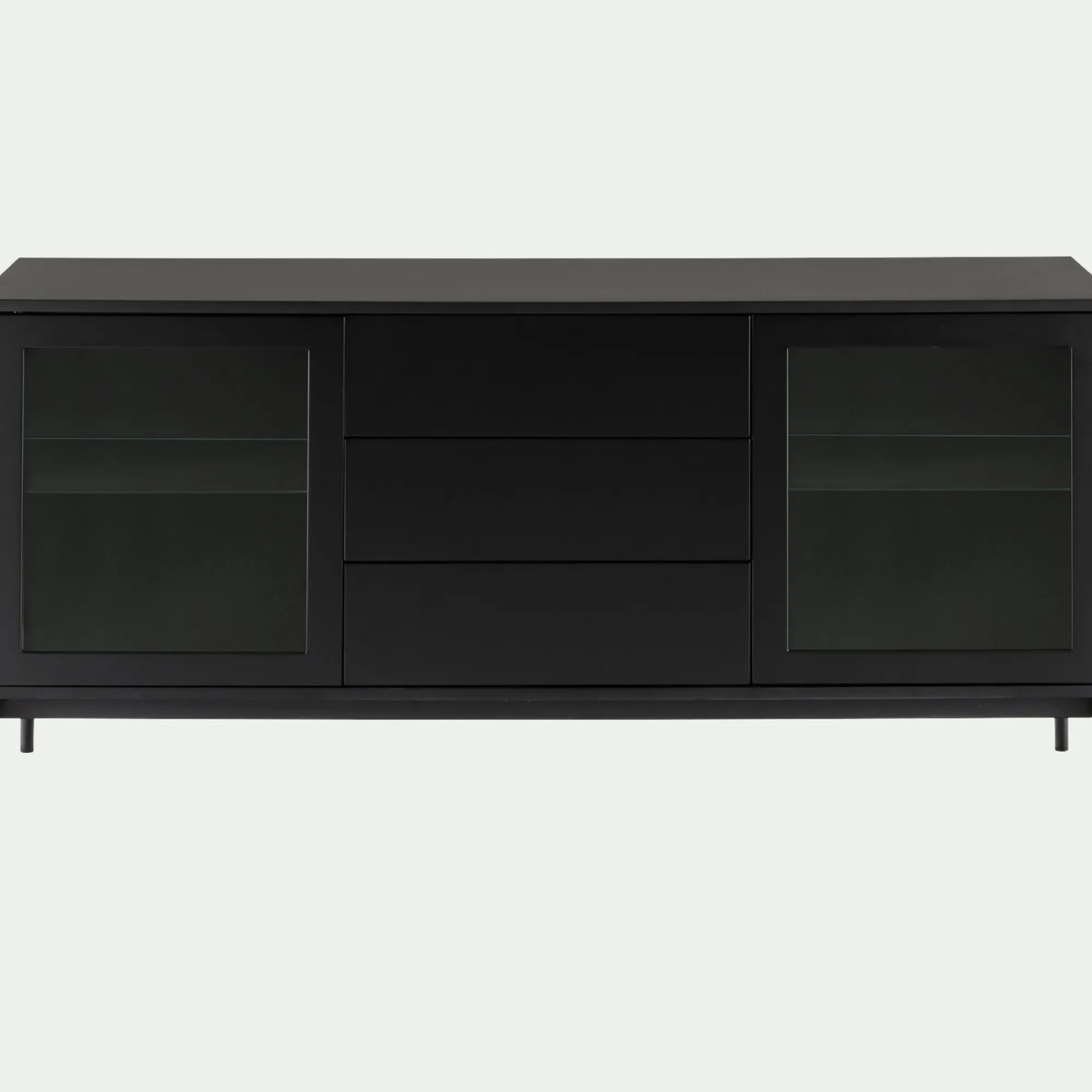 alinea Buffet De Salle À Manger|Buffet*Buffet 2 portes et 3 tiroirs en bois - Noir