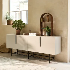 alinea Buffet De Salle À Manger|Buffet*Buffet bas 4 portes en bois - Beige