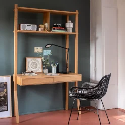 alinea Bureau*Bureau avec rangements en chêne massif L118xl50xH192cm - Bois clair