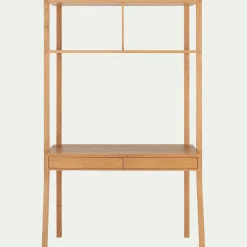 alinea Bureau*Bureau avec rangements en chêne massif L118xl50xH192cm - Bois clair