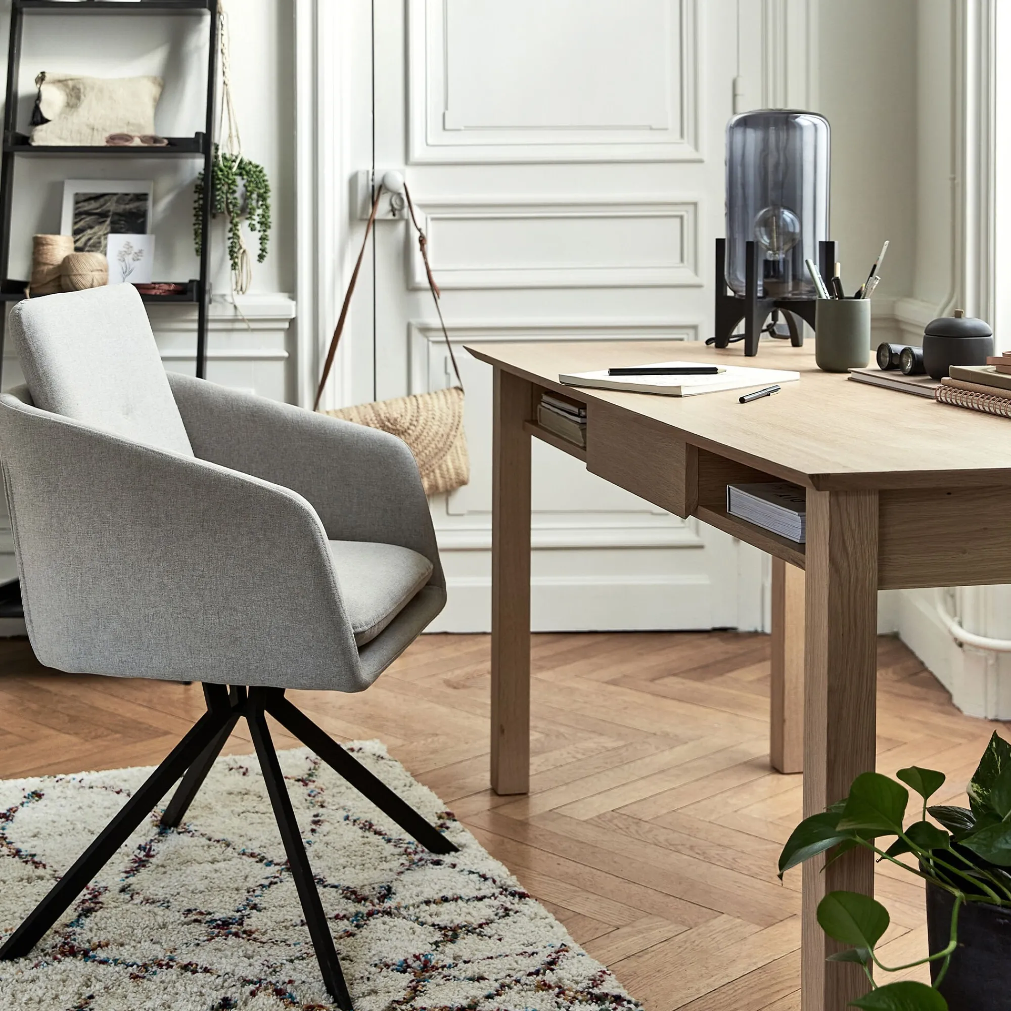 alinea Bureau*Bureau avec tiroir en bois L140cm - Bois clair