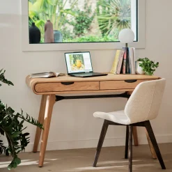 alinea Bureau*Bureau en bois avec 2 tiroirs L120cm - Bois clair