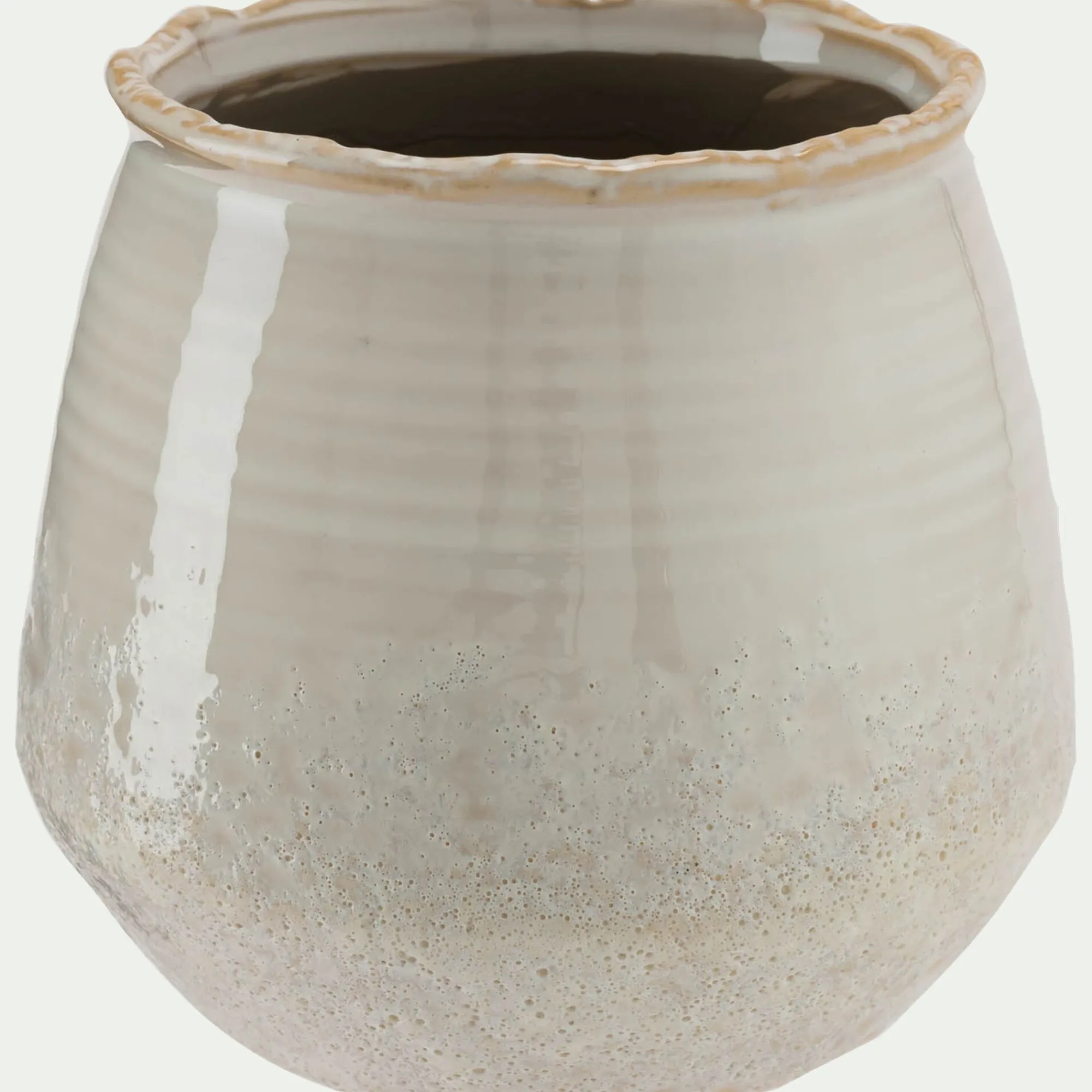 alinea Pot De Fleur*Cache-pot en céramique D14xH12,5cm - Beige