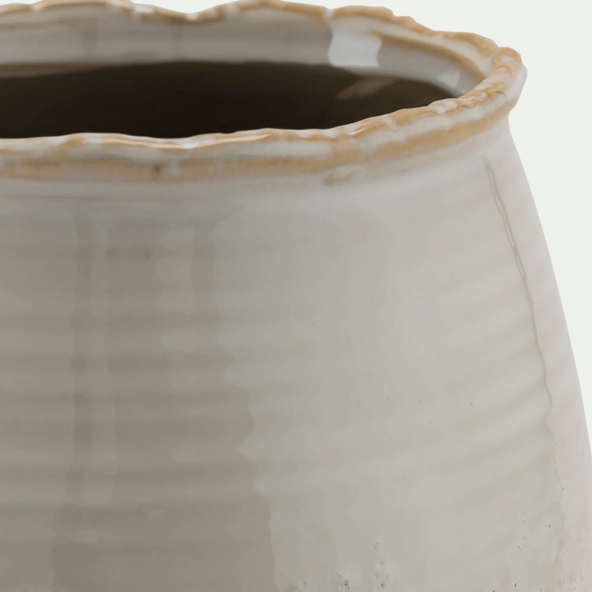 alinea Pot De Fleur*Cache-pot en céramique D14xH12,5cm - Beige