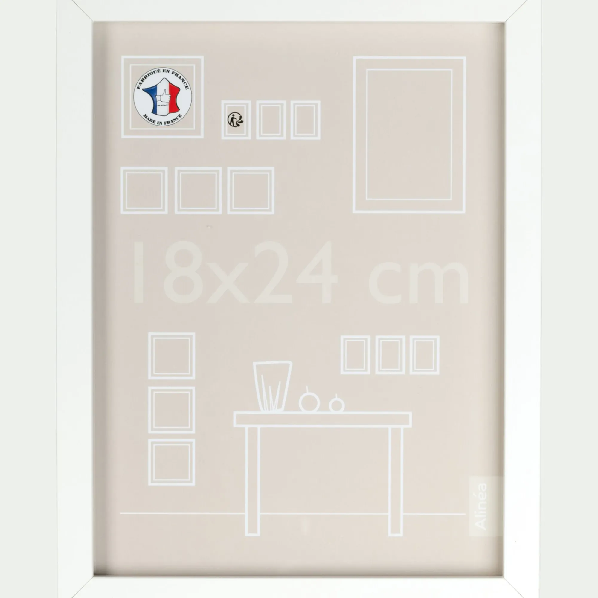 alinea Cadre Photo*Cadre photo en bois 18x24cm - Blanc