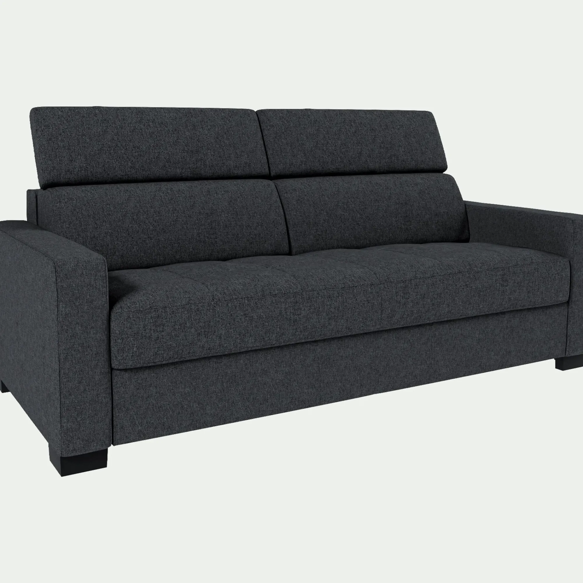 alinea Canapé 3 Places|Canapé Convertible*Canapé 3 places convertible avec matelas Bultex en pop avec accoudoirs 15cm - anthracite Gris