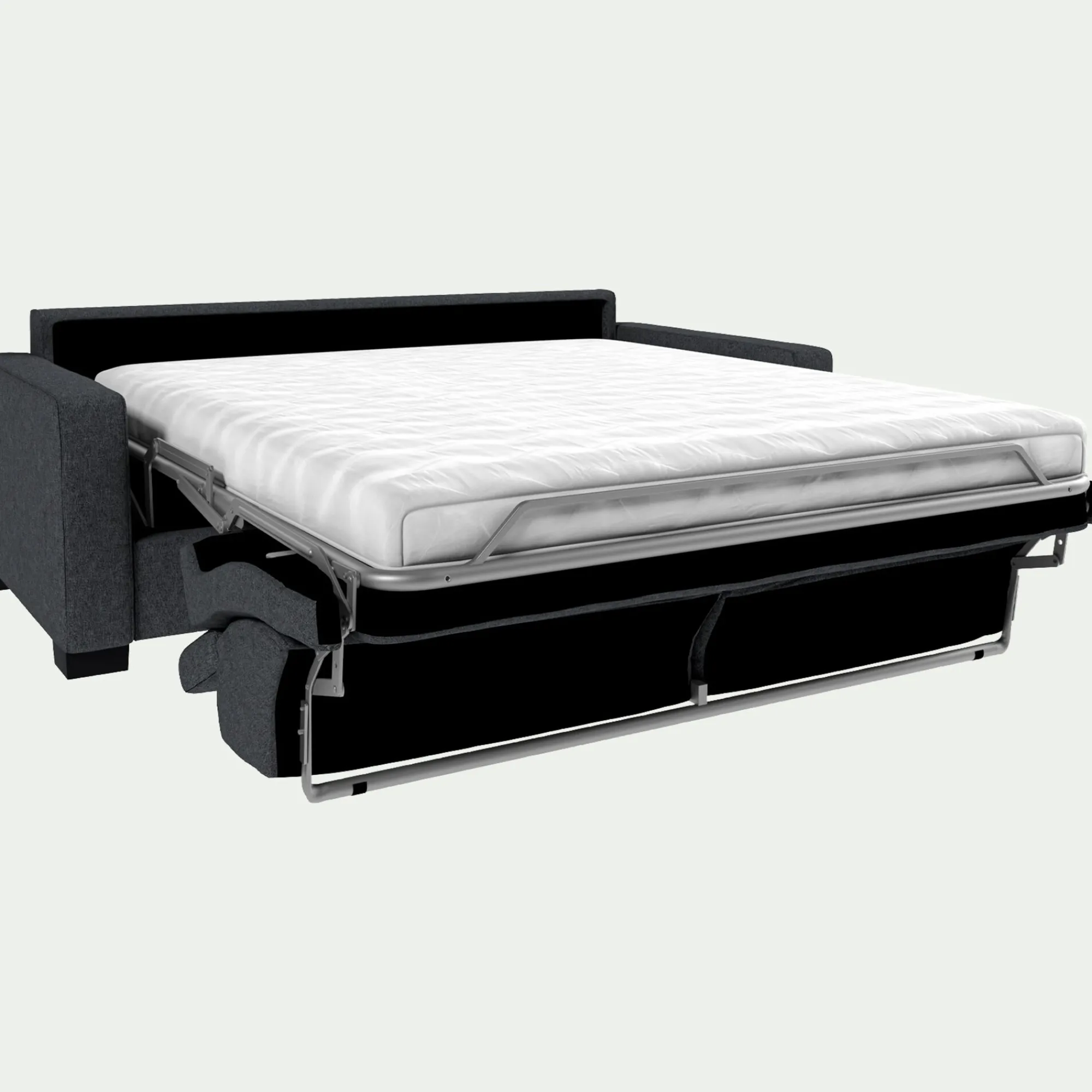 alinea Canapé 3 Places|Canapé Convertible*Canapé 3 places convertible avec matelas Bultex en pop avec accoudoirs 15cm - anthracite Gris