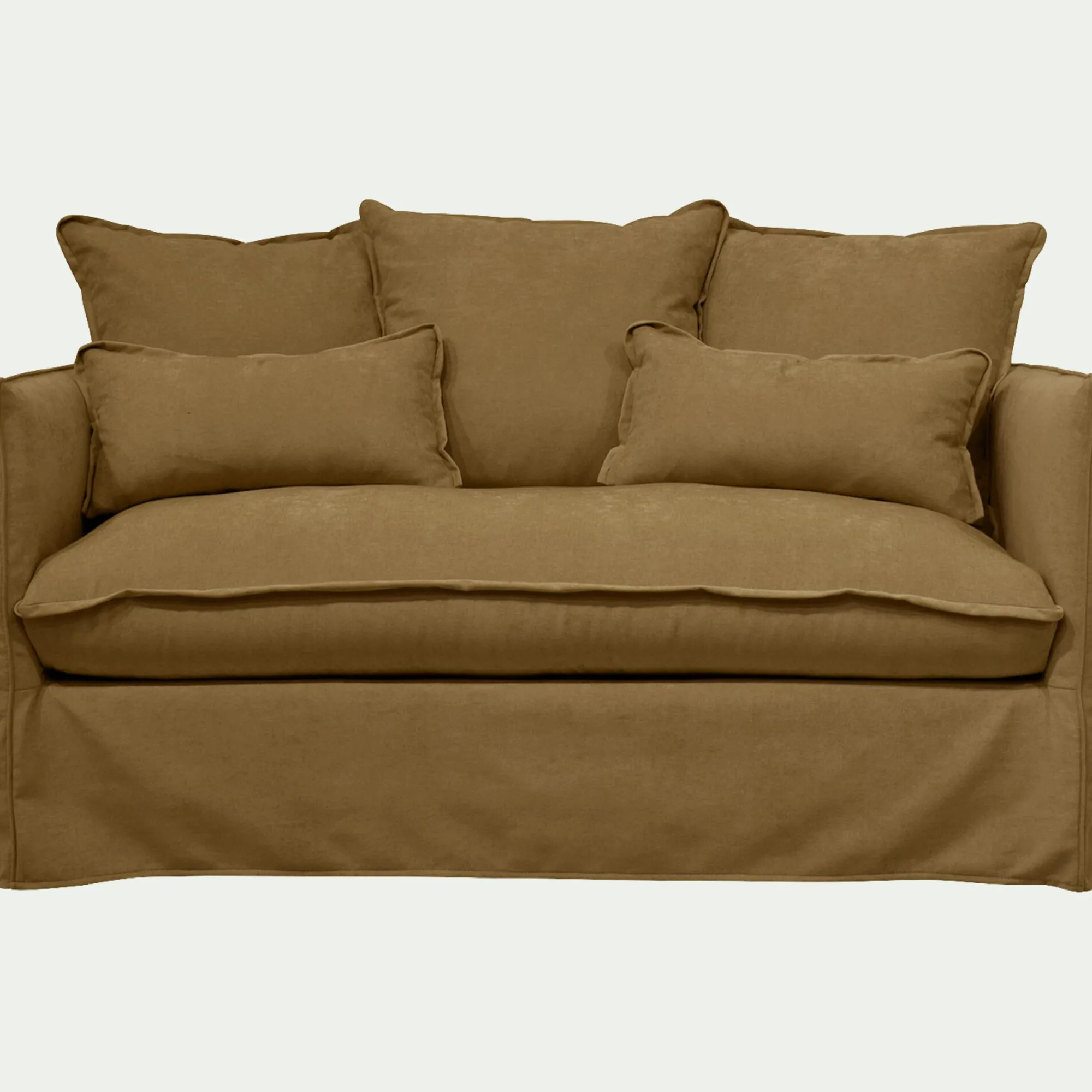 alinea Canapé 2 Places*Canapé 2 places convertible en tissu wind - bronze Marron