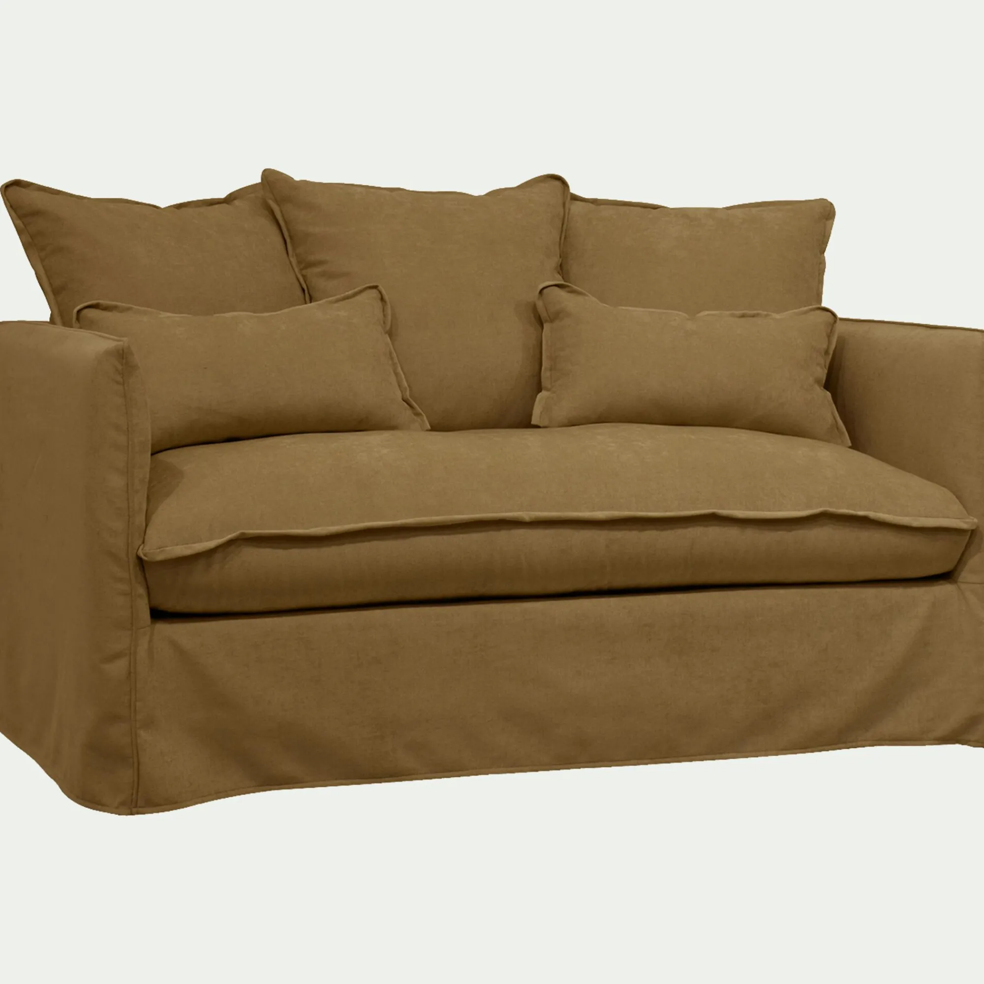 alinea Canapé 2 Places*Canapé 2 places convertible en tissu wind - bronze Marron