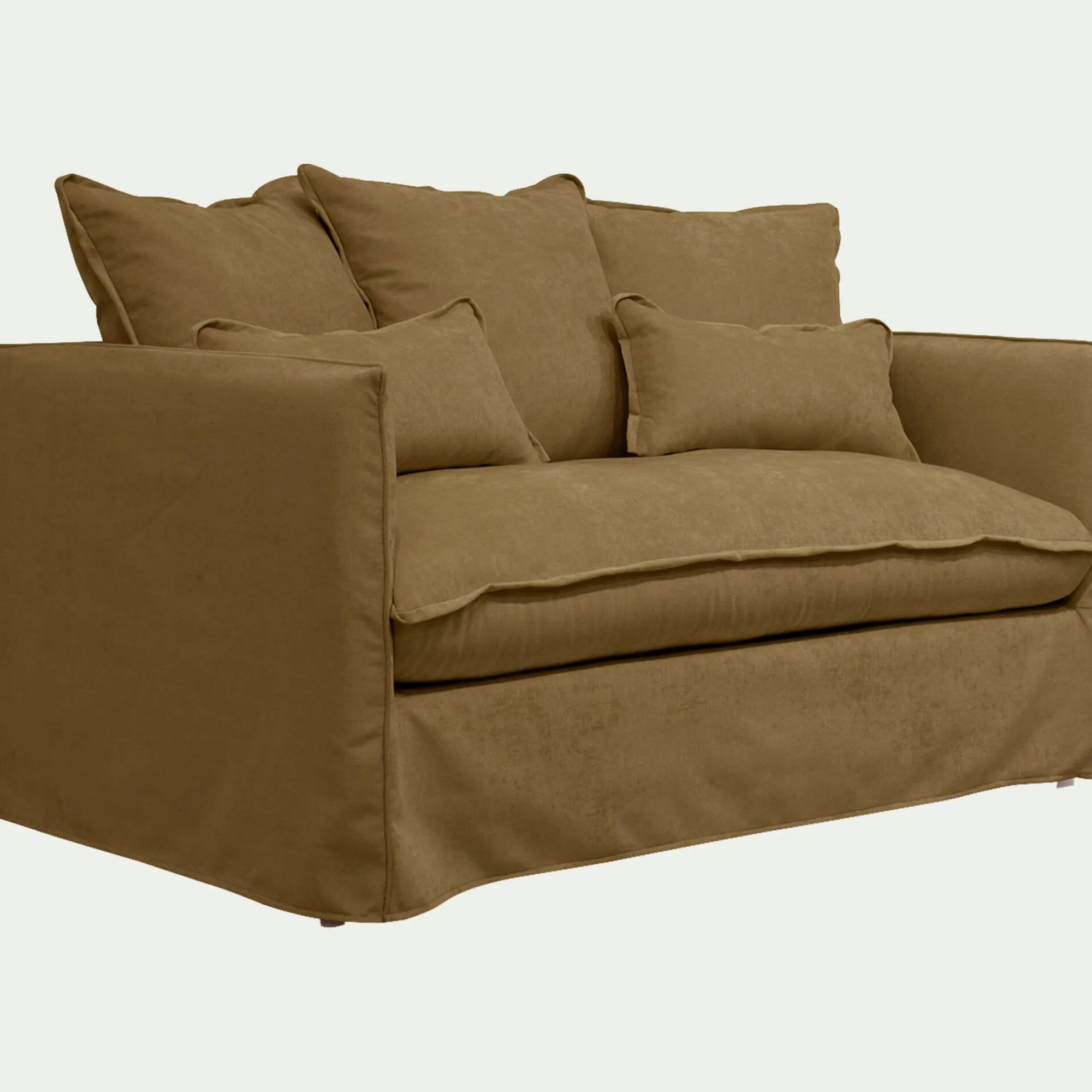 alinea Canapé 2 Places*Canapé 2 places convertible en tissu wind - bronze Marron