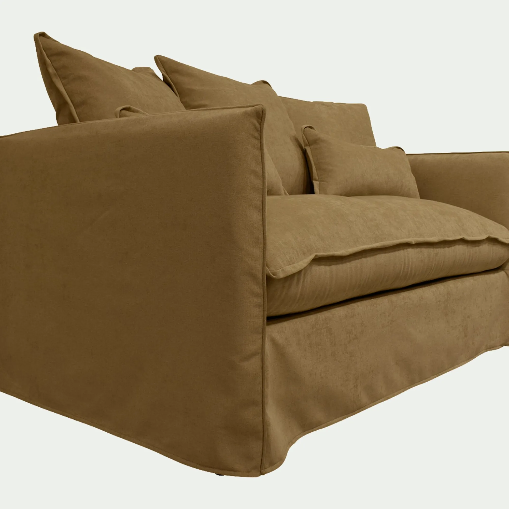 alinea Canapé 2 Places*Canapé 2 places convertible en tissu wind - bronze Marron