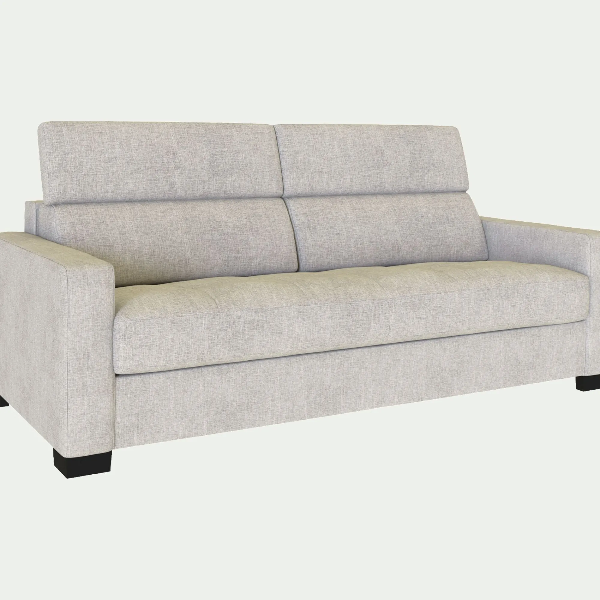 alinea Canapé 3 Places*Canapé 3 places convertible en tissu monclar avec accoudoirs 15cm - roucas Beige