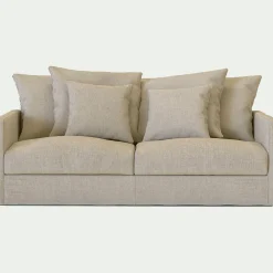 alinea Canapé En Lin|Canapé En Tissu*Canapé 3 places convertible avec matelas Bultex en lin et viscose - s alpilles Beige