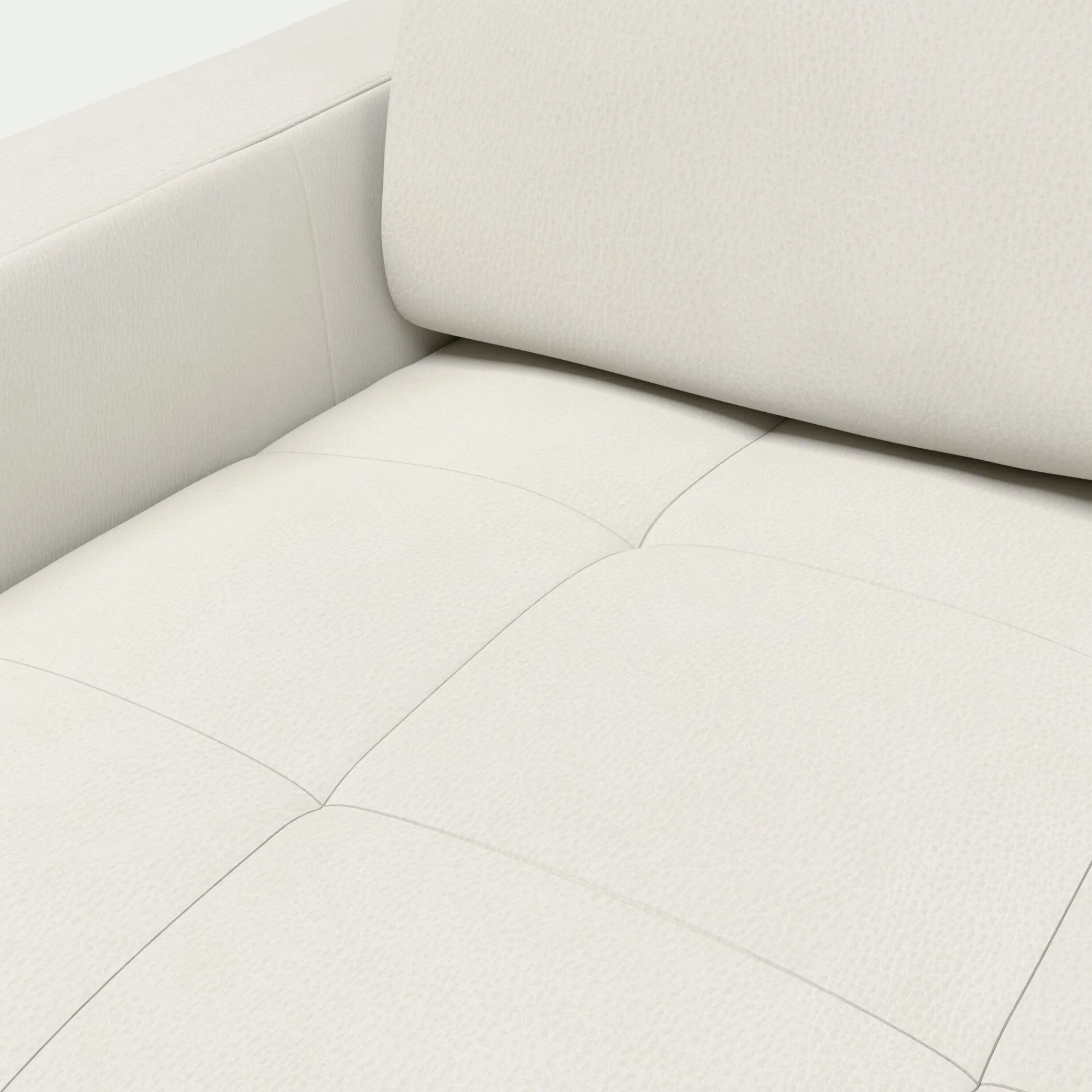 alinea Canapé En Cuir|Canapé 3 Places*Canapé 3 places convertible avec matelas Bultex en cuir avec accoudoirs 15cm - Blanc