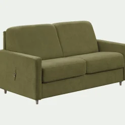alinea Canapé 4 Places*Canapé 4 places convertible en tissu Stella densité 25kg/m3 - Vert cèdre