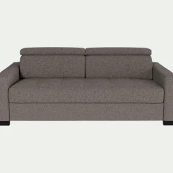 alinea Canapé Convertible|Canapé Droit*Canapé 3 places convertible avec matelas Bultex en pop avec accoudoirs 15cm - taupe Gris