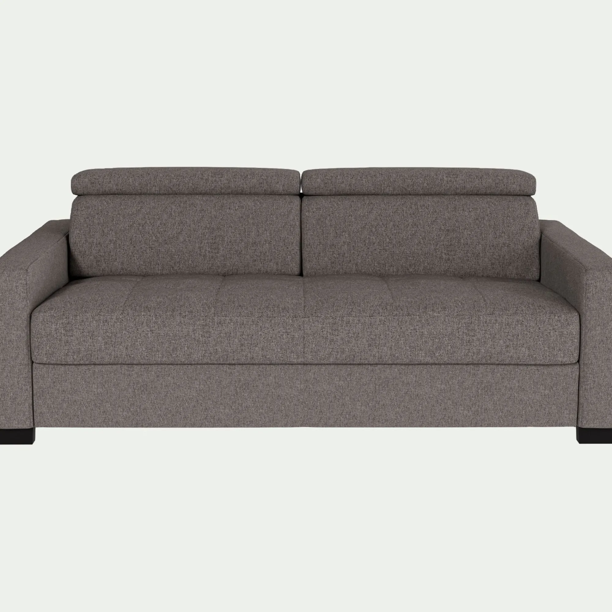 alinea Canapé Convertible|Canapé Droit*Canapé 3 places convertible avec matelas Bultex en pop avec accoudoirs 15cm - taupe Gris