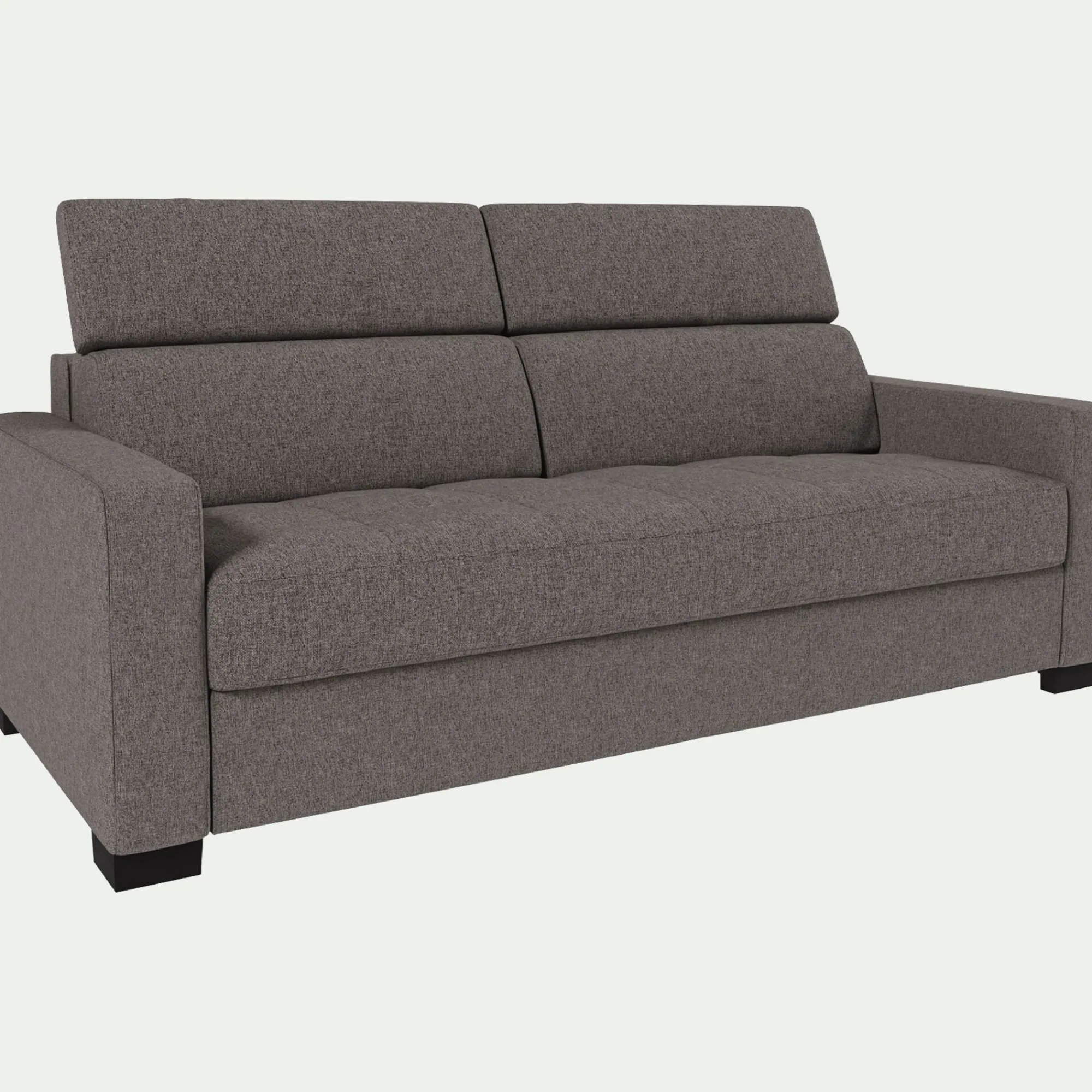 alinea Canapé Convertible|Canapé Droit*Canapé 3 places convertible avec matelas Bultex en pop avec accoudoirs 15cm - taupe Gris