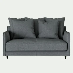 alinea Canapé En Lin|Canapé En Tissu*Canapé 2 places convertible matelas Bultex tissu mixte - ardoise Gris