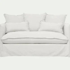 alinea Canapé 2 Places*Canapé 2 places convertible en tissu wind - écru Blanc