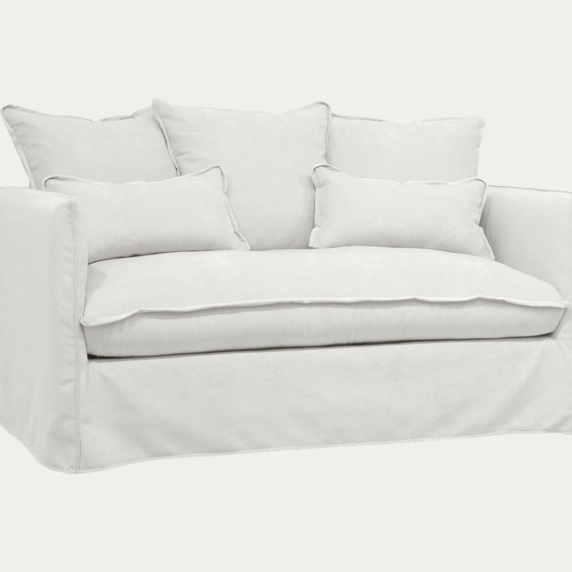 alinea Canapé 2 Places*Canapé 2 places convertible en tissu wind - écru Blanc