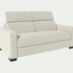 alinea Canapé En Cuir|Canapé 2 Places*Canapé 2 places fixe en cuir avec accoudoirs 15cm - Blanc