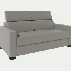 alinea Canapé En Cuir|Canapé 2 Places*Canapé 2 places fixe en cuir avec accoudoir 15cm - Gris borie