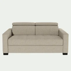 alinea Canapé 2 Places|Canapé Fixe*Canapé 2 places fixe en tissu pop avec accoudoirs 15cm - Beige