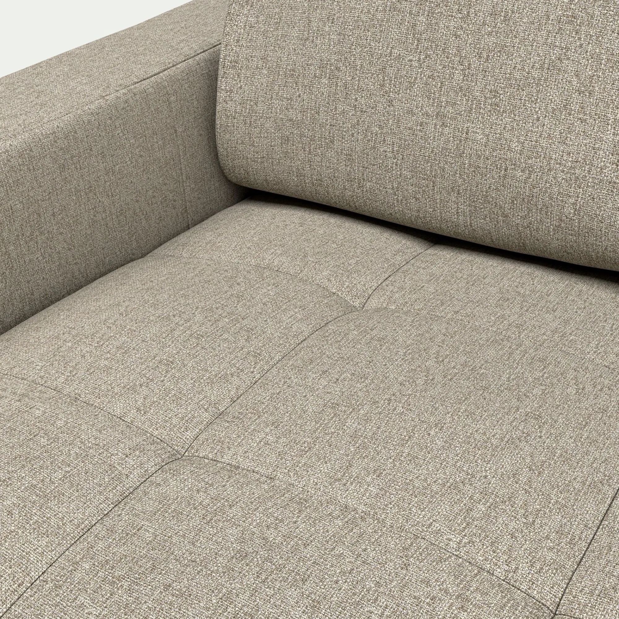 alinea Canapé 2 Places|Canapé Fixe*Canapé 2 places fixe en tissu pop avec accoudoirs 15cm - Beige