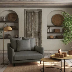 alinea Fauteuil|Petit Canapé*Canapé 1,5 places fixe en tissu - restanque Gris