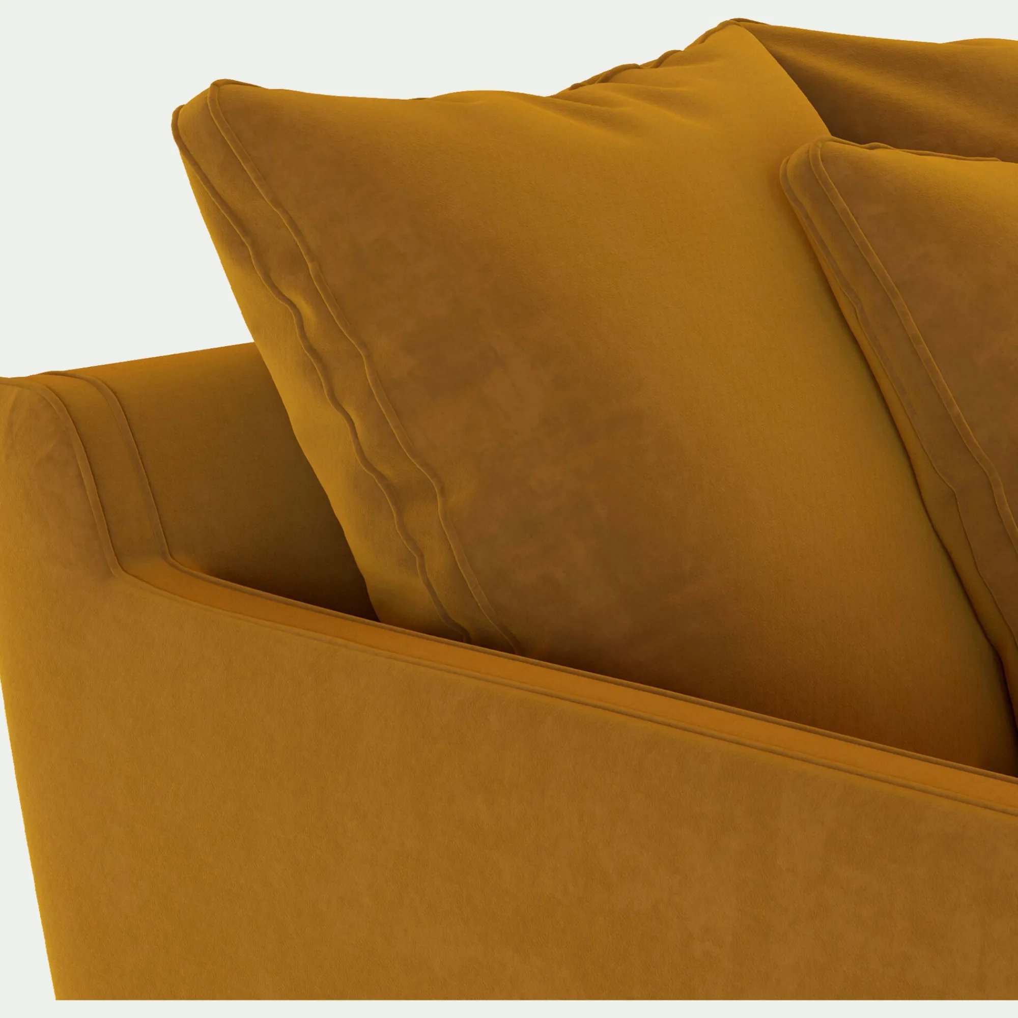 alinea Canapé 2 Places|Petit Canapé*Canapé 2 places fixe en tissu velvet - argan Jaune